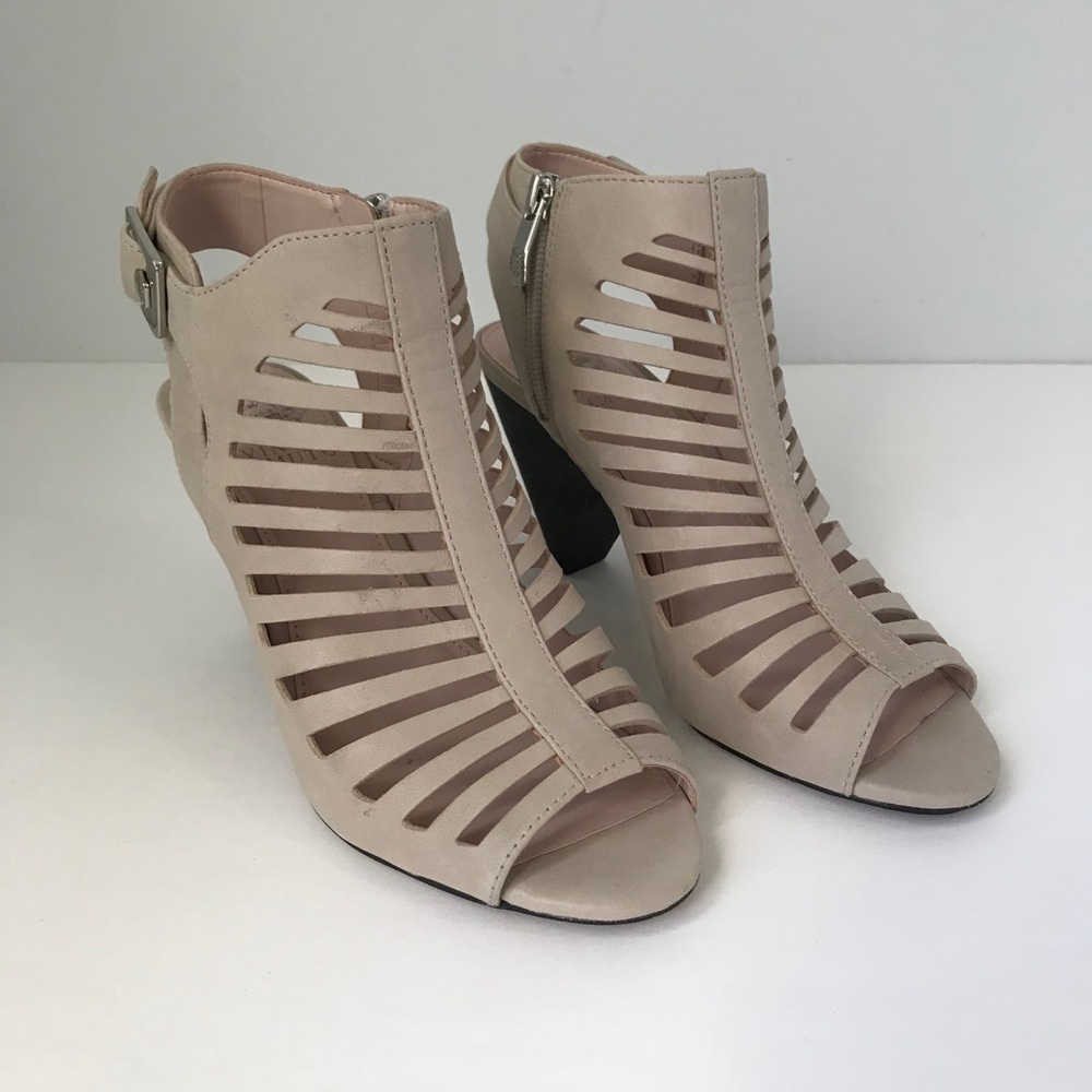 Vince Camuto | Beige Eliana Booties Caged Heels